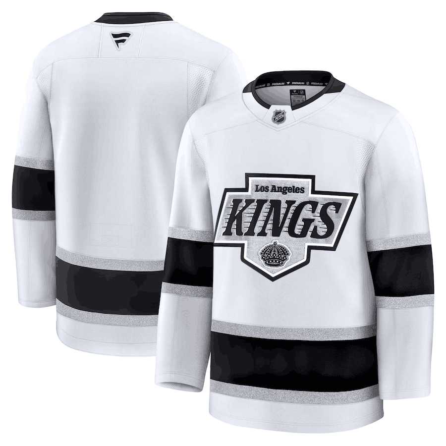 Men%27s Los Angeles Kings Custom White 2024-25 Away Stitched Hockey Jersey